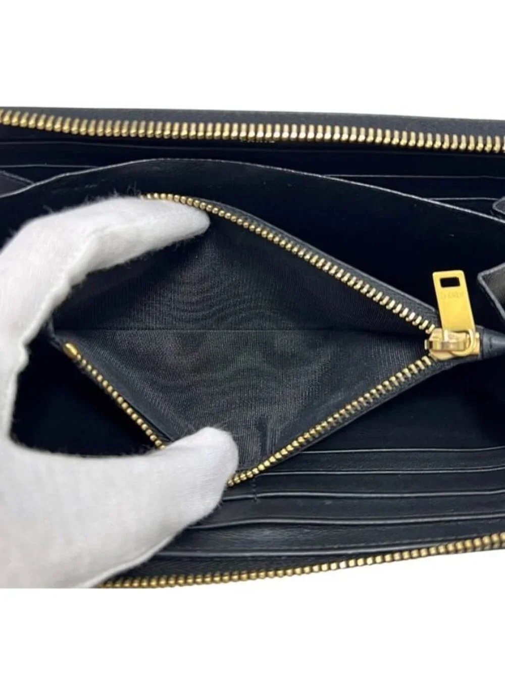Saint Laurent Zip Around Wallet Black Cassandra Cfp - Picture 3 of 10